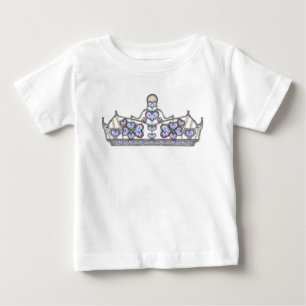 T-shirt Pour Bébé Couronne argentée de diamants du coeur