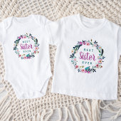T-shirt Pour Bébé Couronne florale boho Meilleure sœur jamais