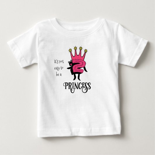 T-shirt Pour Bébé Couronne rose avec numéro deux (Devant)