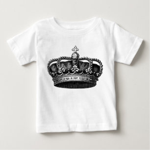 T-shirt Pour Bébé Couronne vintage 02 - Noir