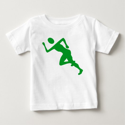 T-shirt Pour Bébé Course - Vert Gazon (Devant)