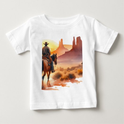 T-shirt Pour Bébé Cow-boy du désert (Devant)