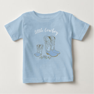 T-shirt Pour Bébé Cowboy Baby shower Pays Western Blue Boy