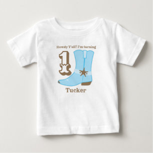 T-shirt Pour Bébé Cowboy Boot First Birday