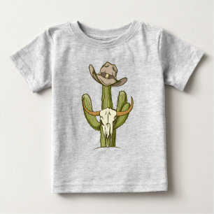 T-shirt Pour Bébé Cowboy En Westen Cactus Yeehaw Idées Cadeaux T-Shi