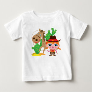 T-shirt Pour Bébé Cowgirl et Horse