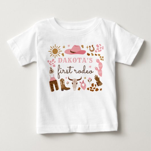 T-shirt Pour Bébé Cowgirl Wild West Rodeo Ranch 1er Anniversaire ten (Devant)
