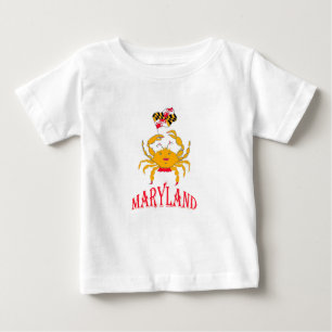 T-shirt Pour Bébé Crabe heureux dans le Maryland