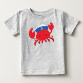 T-shirt Pour Bébé Crabe marin, Crabe mignon, Casquette marin, Voile, (Devant)