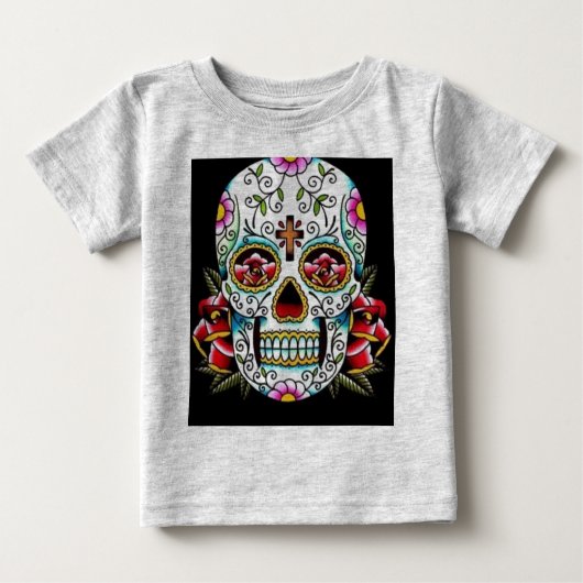 T-shirt Pour Bébé crâne à sucre (Devant)