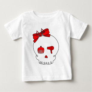 T-shirt Pour Bébé Crâne accessoire de cheveux (détail d'arc - roug
