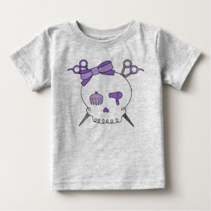 T-shirt Pour Bébé Crâne accessoire de cheveux pourpres - os croisé