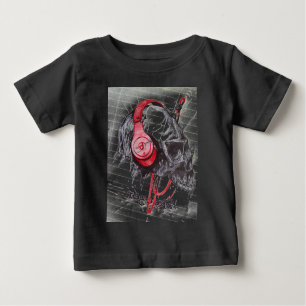 T-shirt Pour Bébé Crâne avec conception casque