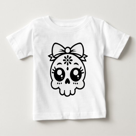 T-shirt Pour Bébé Crâne avec fond (Devant)