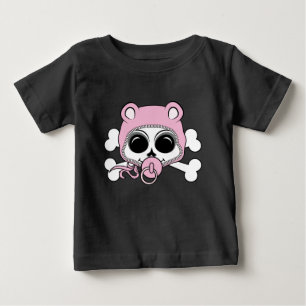 T-shirt Pour Bébé Crâne de Bébé Fille Mignon