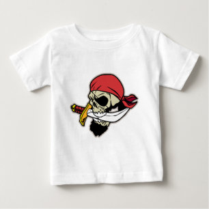 T-shirt Pour Bébé Crâne de pirate avec le couteau