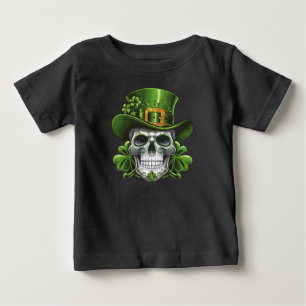 T-shirt Pour Bébé Crâne de sucre Saint-Patrick Trèfle