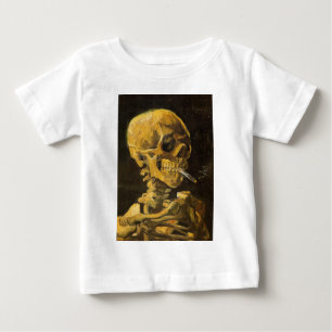 T-shirt Pour Bébé Crâne de Van Gogh avec la cigarette brûlante