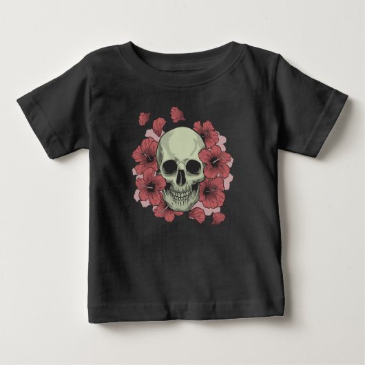 T-shirt Pour Bébé Crâne floral Dia de los Muertos | Chemise (Devant)