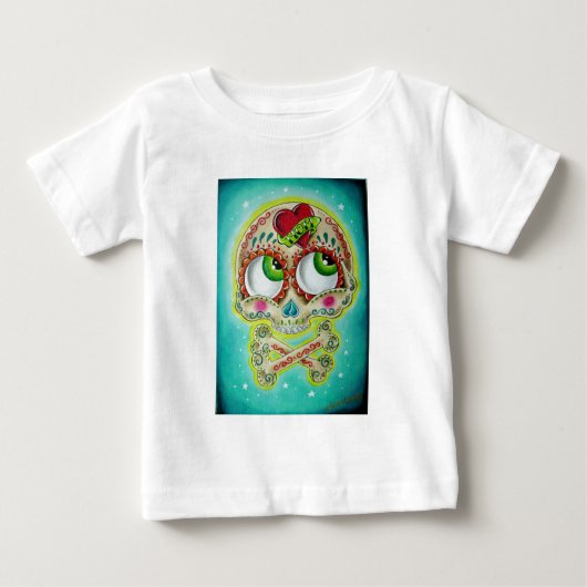 T-shirt Pour Bébé Crâne tatoué de sucre (Devant)