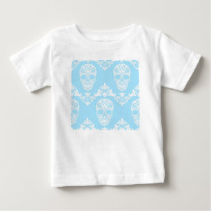 T-shirt Pour Bébé crâne victorien bleu