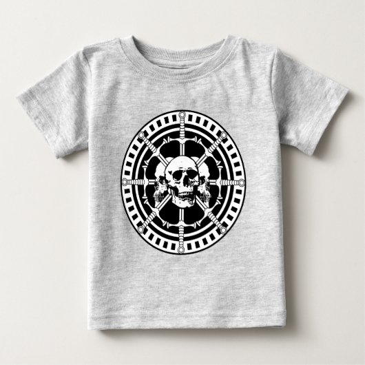 T-shirt Pour Bébé Crânes avec épées (Devant)