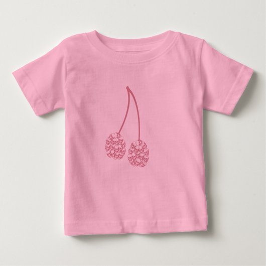 T-shirt Pour Bébé Crânes de cerisier rose (Devant)