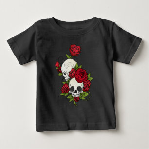 T-shirt Pour Bébé Crânes florales Dia de los Muertos   Chemise à man
