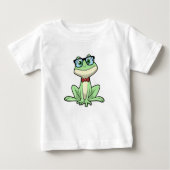 T-shirt Pour Bébé Cravate de lunettes pour étudiants Nerd grenouille (Devant)