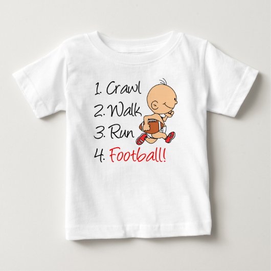 T-shirt Pour Bébé Crawl Walk Run Football (Devant)