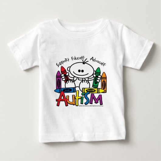 T-shirt Pour Bébé Crayons d'autisme (Devant)
