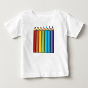 T-shirt Pour Bébé Crayons de couleur arc-en-ciel