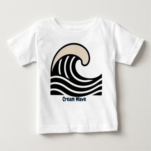 T-shirt Pour Bébé Cream Wave Crest on Black – Minimal Ocean Line Art (Devant)