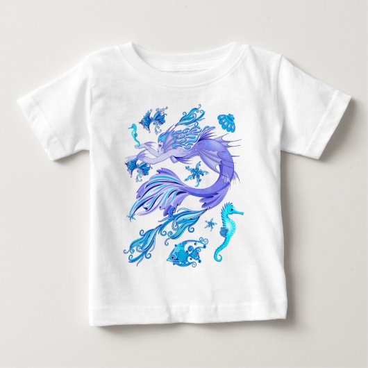 T-shirt Pour Bébé Créature de Fée Violette Sirène (Devant)