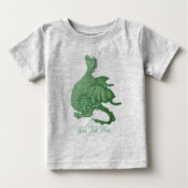 T-shirt Pour Bébé créature imaginaire mythique dragon vert mignon (Devant)