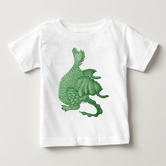 T-shirt Pour Bébé créature imaginaire mythique dragon vert mignon (Devant)