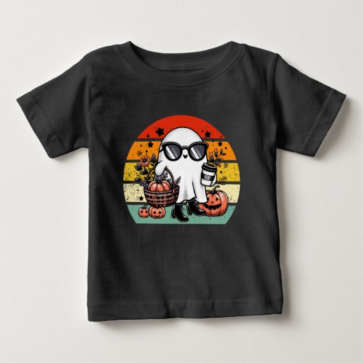 T-shirt Pour Bébé Creepy Funny Halloween Casual Ghost   (Devant)