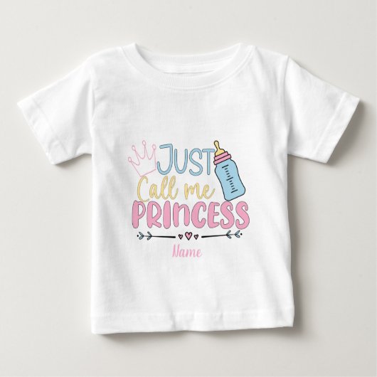 T-shirt Pour Bébé Créez Votre Propre Appelez-Moi Simplement Princess (Devant)