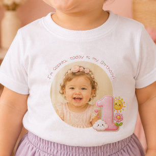 T-shirt Pour Bébé Créez Votre Propre Chemise Rose Pour Le 1er Annive