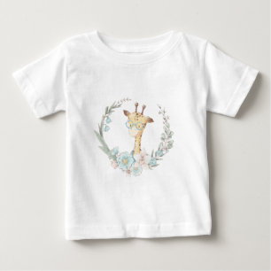 T-shirt Pour Bébé Créez Votre Propre Cute Giraffe Wreath