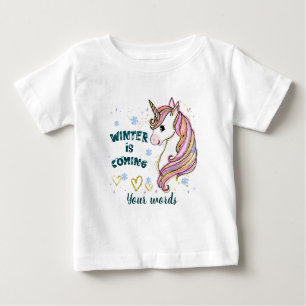 T-shirt Pour Bébé Créez votre propre licorne d'hiver