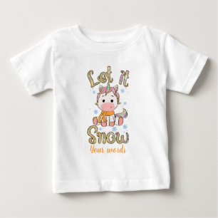T-shirt Pour Bébé Créez votre propre licorne d'hiver