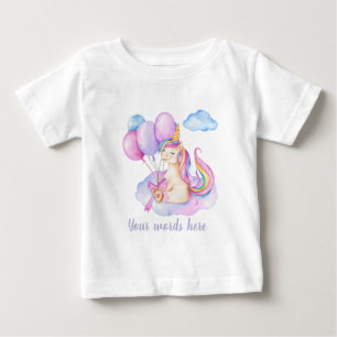 T-shirt Pour Bébé Créez votre propre licorne flottante Anniversaire