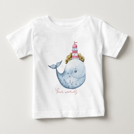T-shirt Pour Bébé Créez votre propre phare de baleine (Devant)