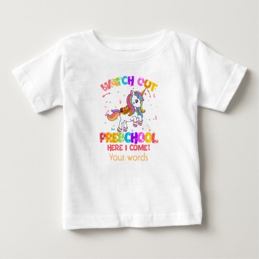T-shirt Pour Bébé Créez Votre Propre Surveillance À L'École Préscola (Devant)