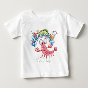 T-shirt Pour Bébé Créez Votre Propre Ville Balnéaire De Crabe Heureu