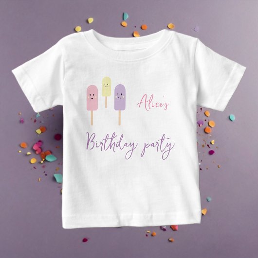 T-shirt Pour Bébé Crème de glace cône Scoop Confetti Anniversaire de