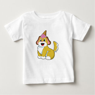 T-shirt Pour Bébé Crème glacée Chien avec gaufre