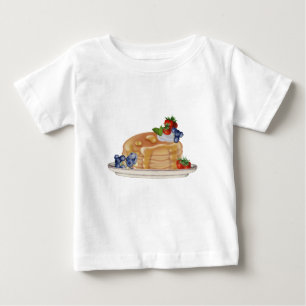 T-shirt Pour Bébé Crêpes Dessinées à la Main Baies Nourriture Petit 
