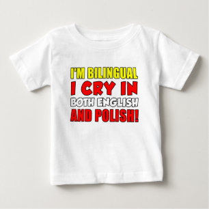 T-shirt Pour Bébé Cri bilingue dans le polonais
